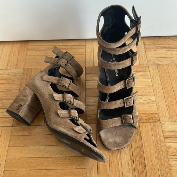 SAINT LAURENT Suede Gladiator Sandals Size 6 - Picture 6 of 10